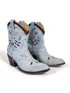 Old Gringo Amitola Floral Embroidered Western Boots Blue